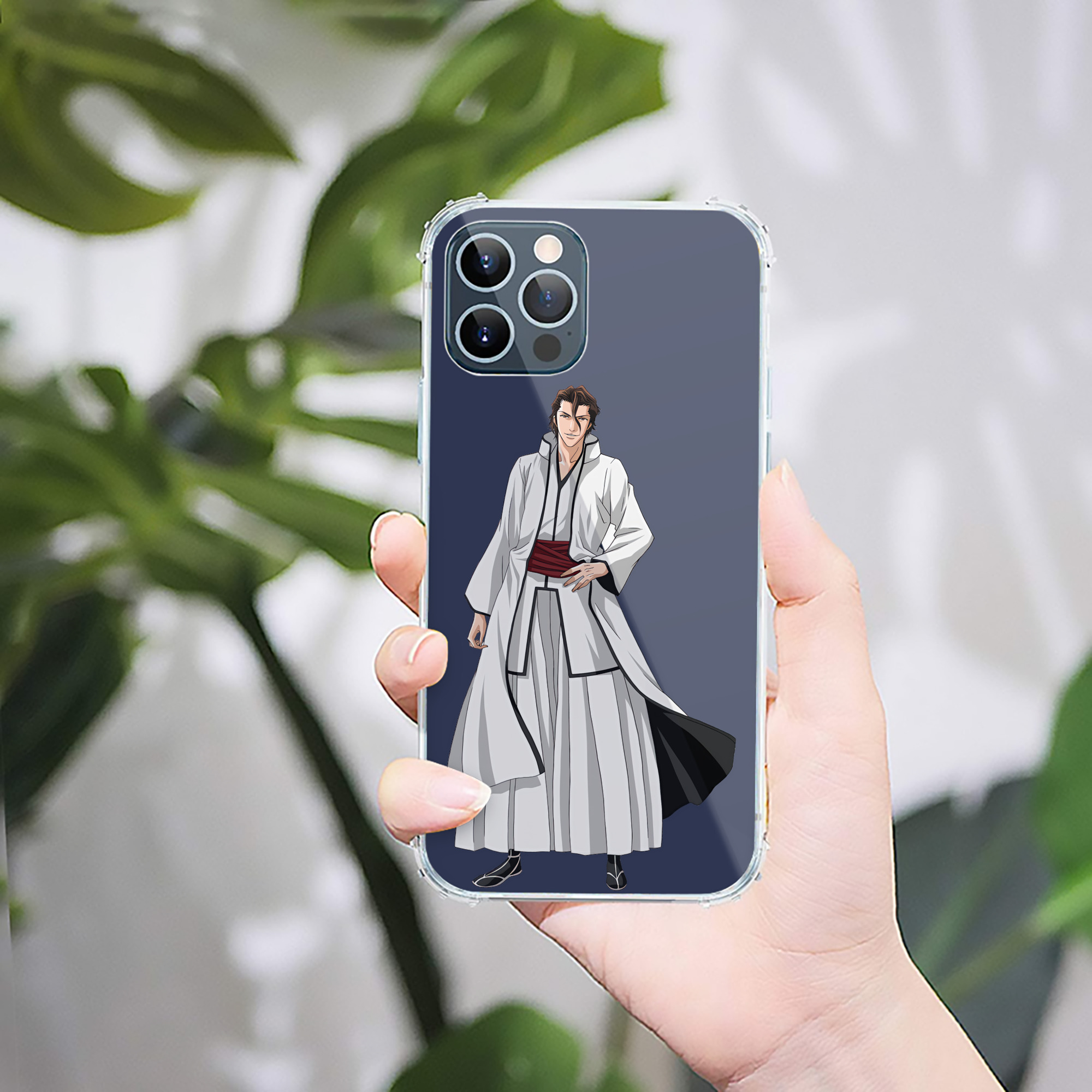 （画像用） ブリーチ 藍染 惣右介（あいぜん そうすけ） BLEACH Aizen Sousuke 【iPhone 12シリーズ対応】透明スマホケース（クリアソフトケース）